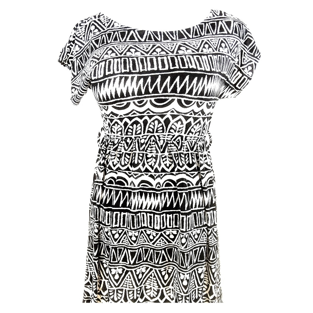 Women's Black and White Pattern Print Summer Dress
